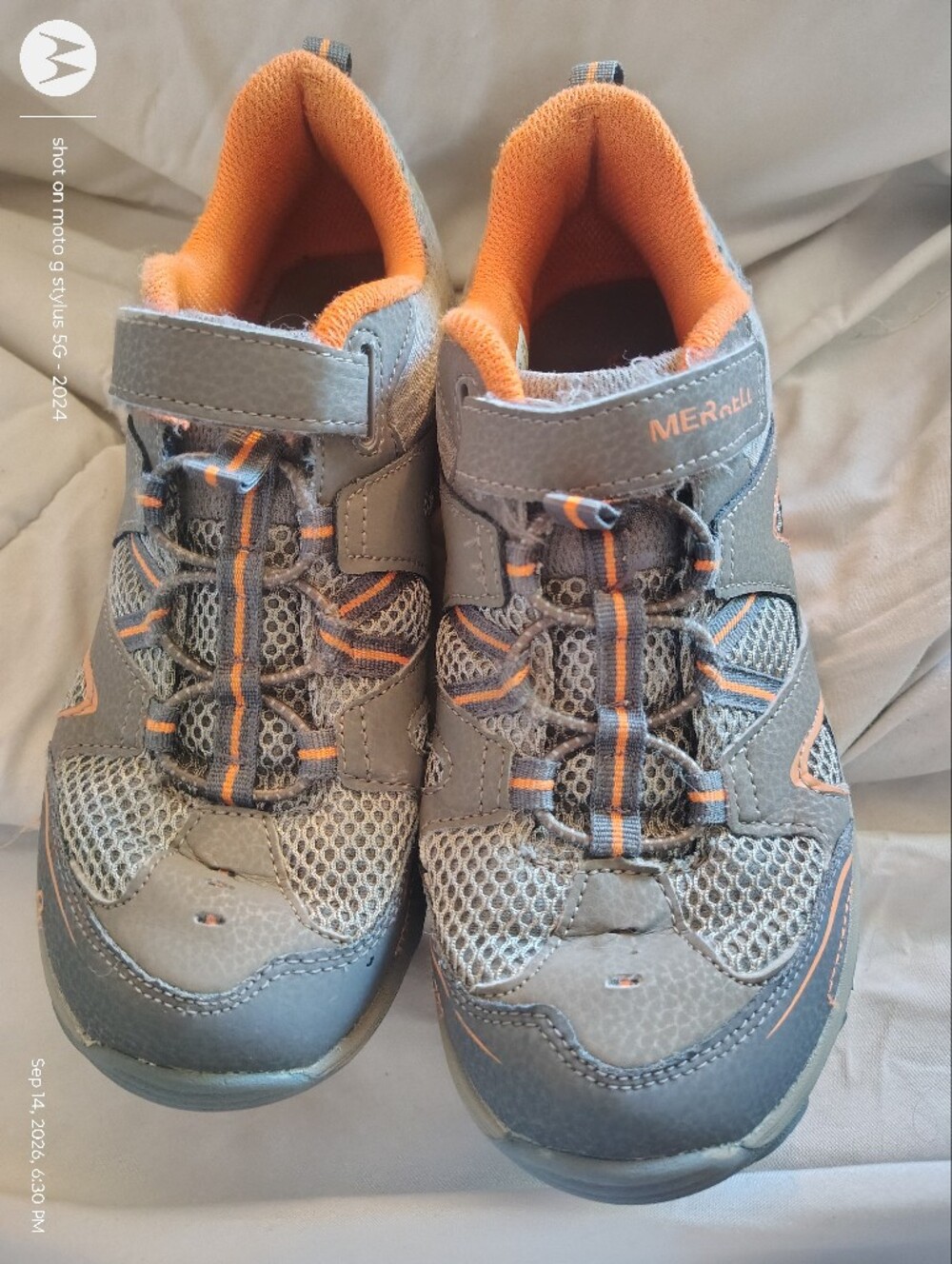 Merrell Kids' Gray and Orange Athletic Shoes